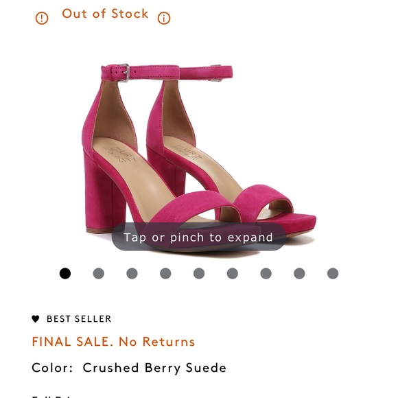 Naturalizer Joy Dress Sandal in Berry Suede - Picture 3 of 3